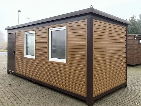 KANTOORCONTAINER 6 X 2,40 M HOUTKLEUR – NIEUW