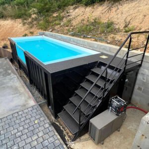 Industrieller Pool-Container, 6 Meter, Schwarz – Neu
