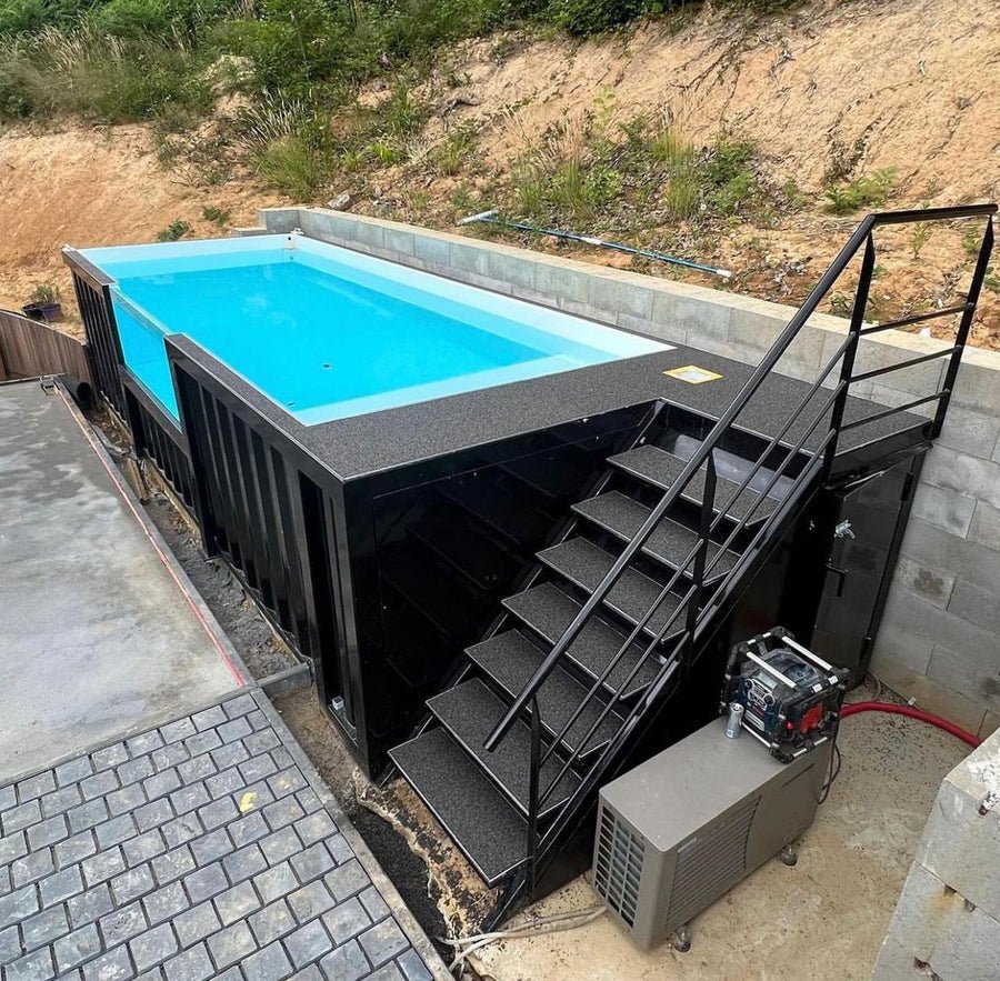 Industrieller Pool-Container, 6 Meter, Schwarz – Neu
