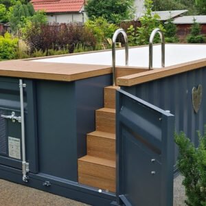6,2 m × 2,5 m Großer Containerpool mit Wärmepumpe – Premium-Paket – Neu