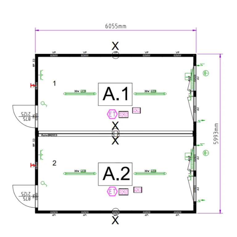 Bürocontainer 6×6 – RAL 5010 – Bild 7