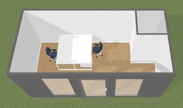 18 m2 gewerblicher Bürocontainer mit Toilette – Bild 5