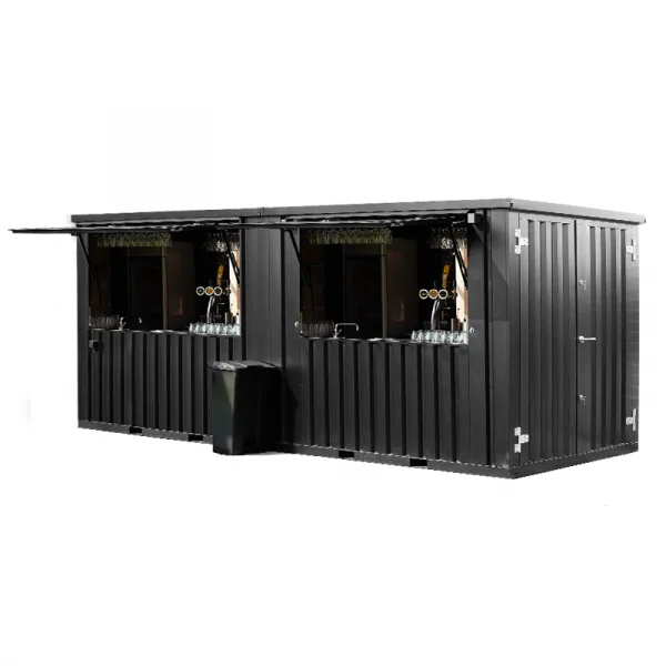 Zerlegbarer Barcontainer 6×2 Meter XL Schwarz RAL 9005-Neu
