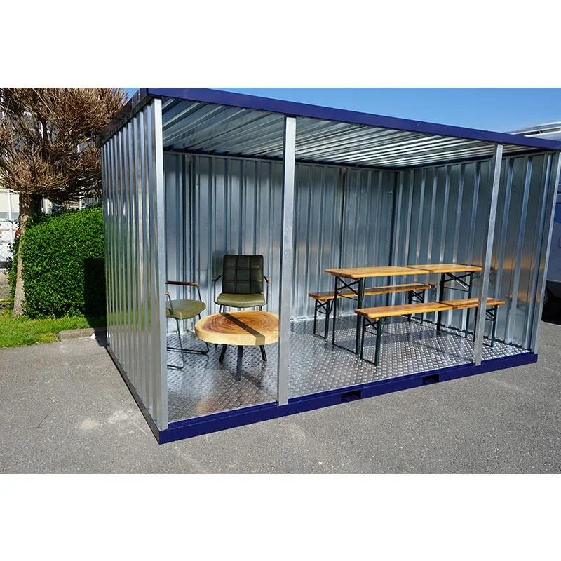 Gartenhaus 4 x 2 Meter langseitig offen 16ft RAL5011-Neu – Bild 4