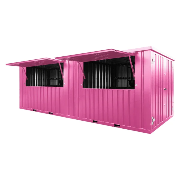 Zerlegbarer Barcontainer 6×2 Meter XL Pink RAL 3015-Neu